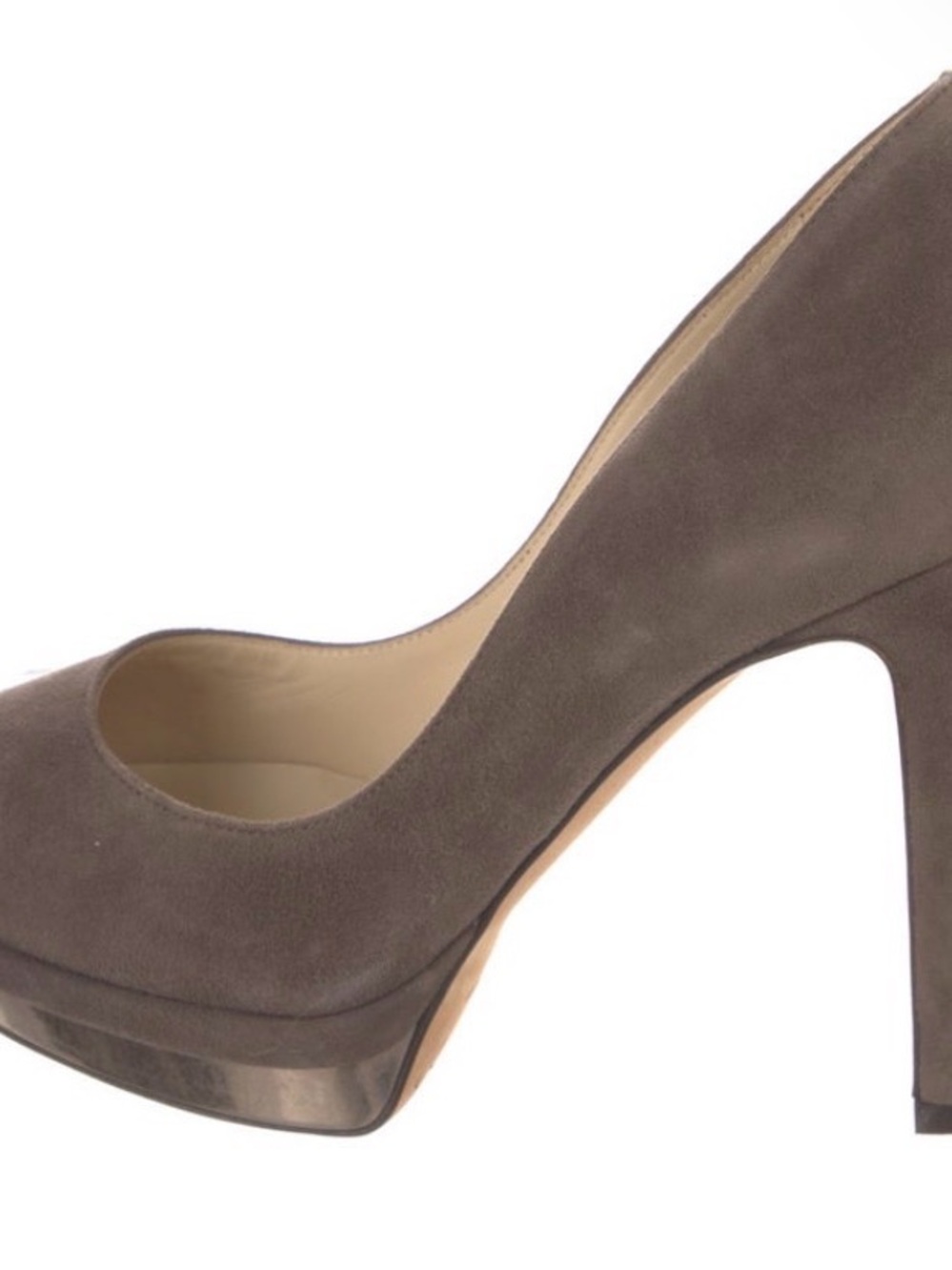 Jimmy Choo Taupe Suede Platform Pump - Picture 6 of 6